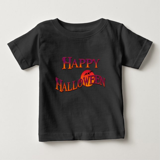 Camiseta Para Bebê Feliz Criança de Halloween (Frente)