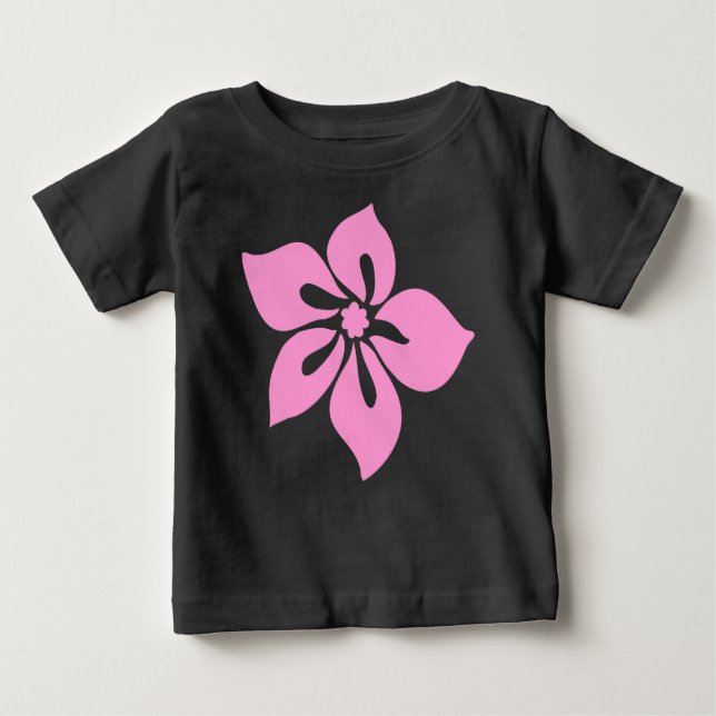 Camiseta Para Bebê Feliz Criança Hibiscus Creeper (Frente)
