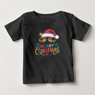 Camiseta Para Bebê Feliz Cruisemas 2024 Natal Papai Noel Rena 