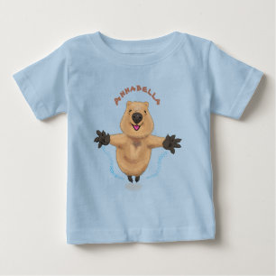 Camiseta Para Bebê Feliz design de desenho de quokka