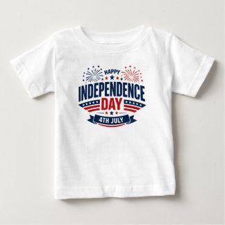 Camiseta Para Bebê Feliz Dia da Independência 4 de Julho Patriótico