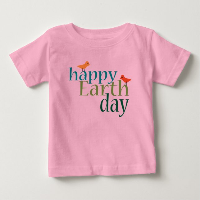 Camiseta Para Bebê Feliz Dia da Terra (Frente)