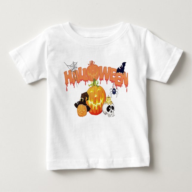 Camiseta Para Bebê Feliz Dia das Bruxas (Frente)