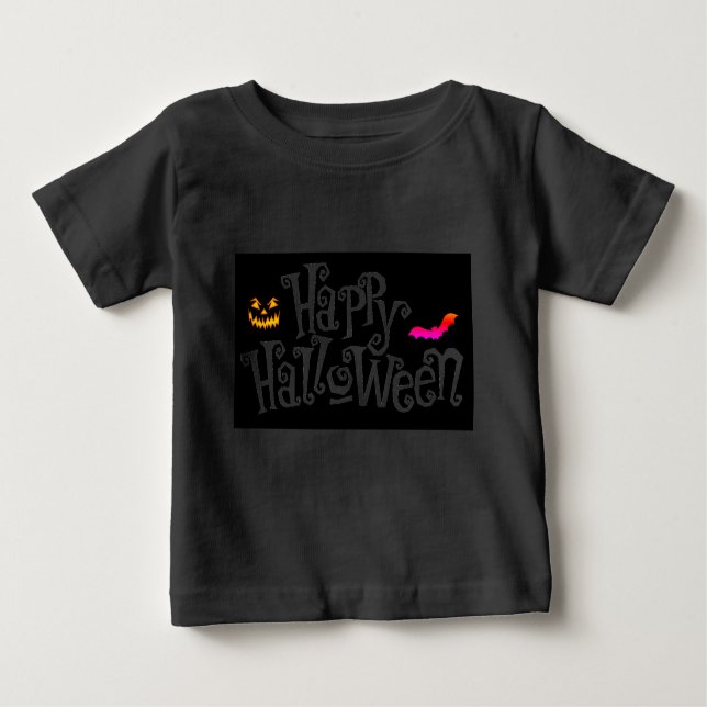 Camiseta Para Bebê Feliz Dia das Bruxas (Frente)