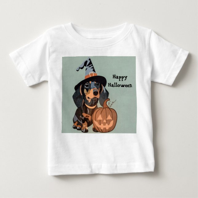 Camiseta Para Bebê Feliz Dia das Bruxas (Frente)