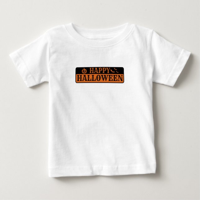 Camiseta Para Bebê Feliz Dia das Bruxas (Frente)