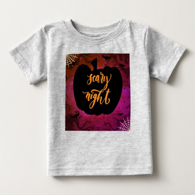 Camiseta Para Bebê Feliz Dia das Bruxas da Noite Assustadora (Frente)