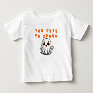 Camiseta Para Bebê Feliz Dia das Bruxas Fantasma Com Morcegos E Folha