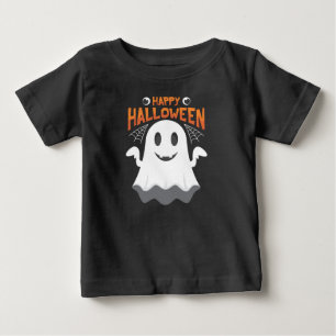 Camiseta Para Bebê Feliz Dia das Bruxas Ghost
