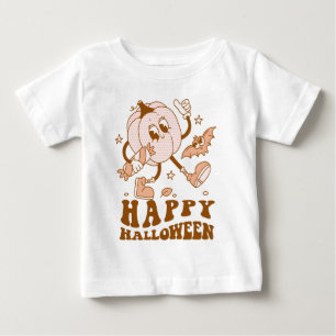 Camiseta Para Bebê Feliz Dia das Bruxas Pumpkin da Bolinhas