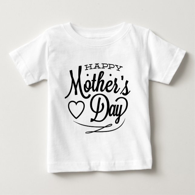 Camiseta Para Bebê Feliz Dia das Mães (Frente)