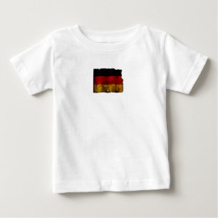 Camiseta Para Bebê Feliz Dia das Mães alemão em prado de flores vinta