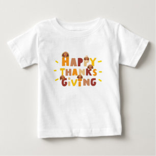 Camiseta Para Bebê Feliz Dia de Ação de Graças