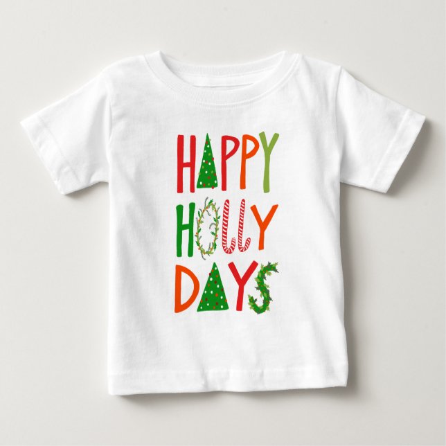 Camiseta Para Bebê FELIZ DIA DE Férias Bons Natal Natal Natal (Frente)