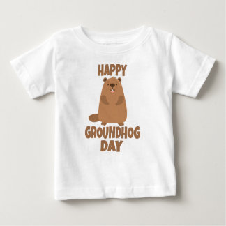 Camiseta Para Bebê Feliz dia de Groundhog Clássico T-Shirt