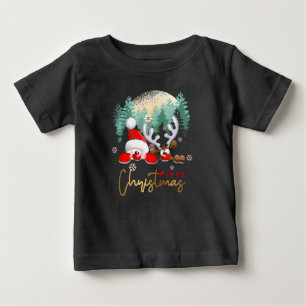 Camiseta Para Bebê Feliz Dia de Natal  