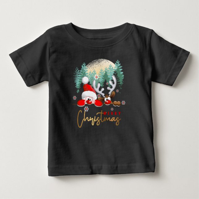 Camiseta Para Bebê Feliz Dia de Natal | (Frente)