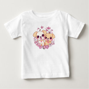 Camiseta Para Bebê Feliz dia de os namorados!