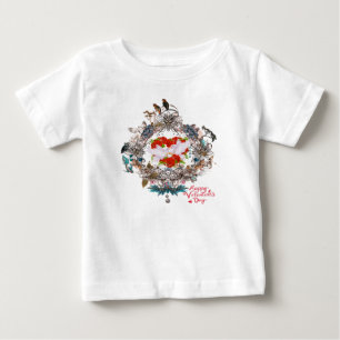 Camiseta Para Bebê Feliz dia de os namorados