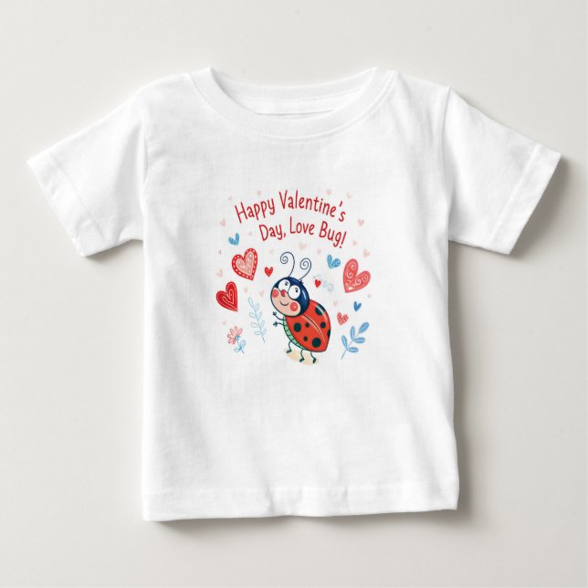 Camiseta Para Bebê Feliz dia de os namorados, Inseto de amor! (Frente)