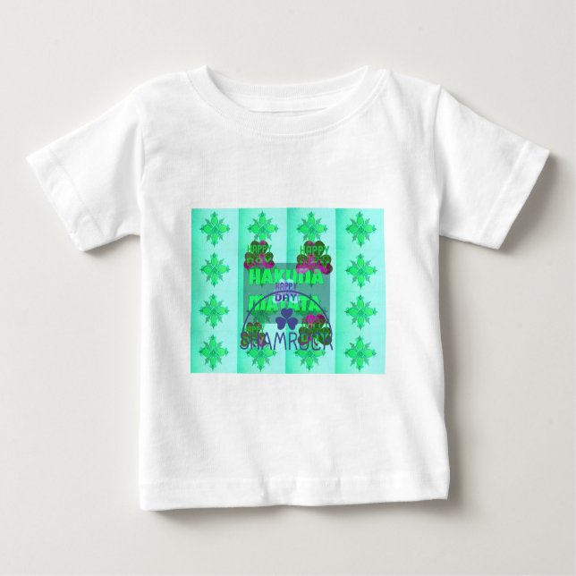 Camiseta Para Bebê Feliz dia de São Patrício Hakuna Matata Art Impres (Frente)