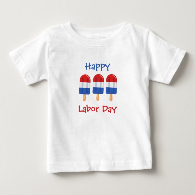Camiseta Para Bebê Feliz Dia do Trabalho pop de gelo (Frente)