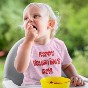 Camiseta Para Bebê Feliz dia dos namorados com corações