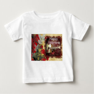 Camiseta Para Bebê Feliz Dia dos Namorados Sintoniza no meu coração