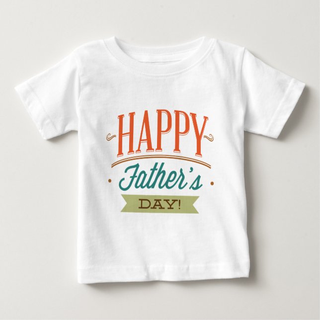 Camiseta Para Bebê Feliz Dia dos Pais (Frente)
