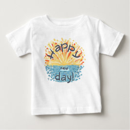 Camiseta Para Bebê Feliz Dia Novo!
