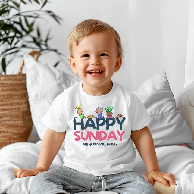 Camiseta Para Bebê Feliz domingo (Criador carregado)