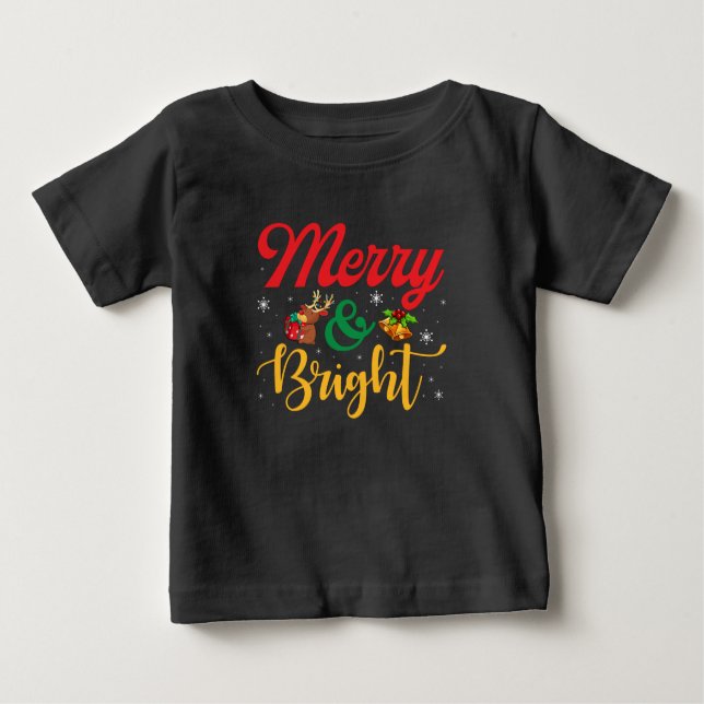 Camiseta Para Bebê Feliz e brilho (Frente)