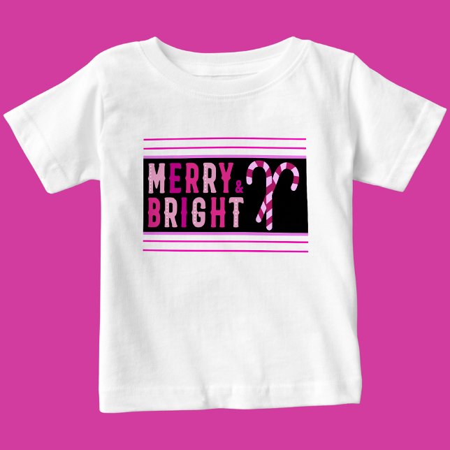 Camiseta Para Bebê Feliz e Brilho, Feliz Natal (Criador carregado)
