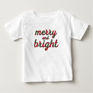 Camiseta Para Bebê Feliz e Brilho - guião verde-tartan