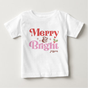 Camiseta Para Bebê Feliz e Brilho Personalizado