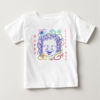 Camiseta Para Bebê Feliz e rindo de alegria