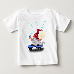 Camiseta Para Bebê Feliz Gnomo de Pater com presentes e faíscas - En