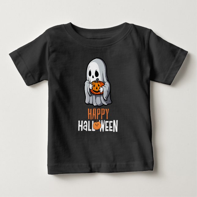 Camiseta Para Bebê Feliz halloween (Frente)