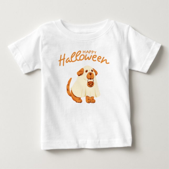 Camiseta Para Bebê Feliz Halloween  (Frente)