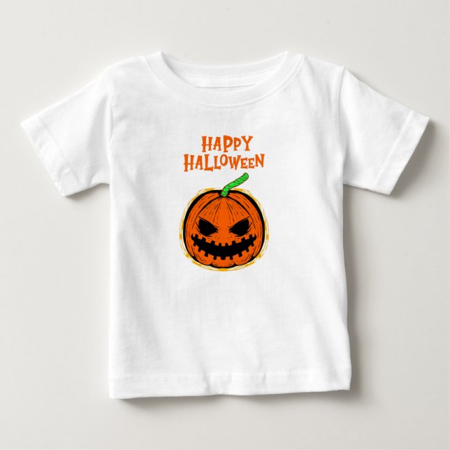 Camiseta Para Bebê Feliz Halloween  (Frente)