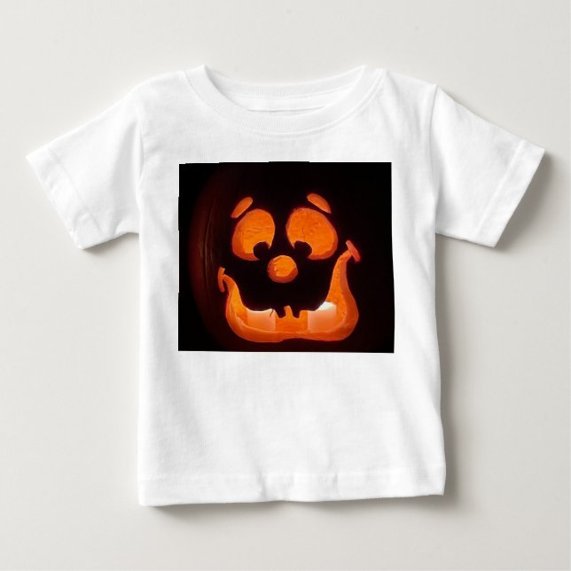 Camiseta Para Bebê Feliz Halloween Abóbora (Frente)