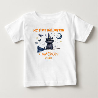 Camiseta Para Bebê Feliz Halloween Aquarela