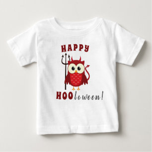 Camiseta Para Bebê Feliz Halloween Coruja Truque ou Tratamento