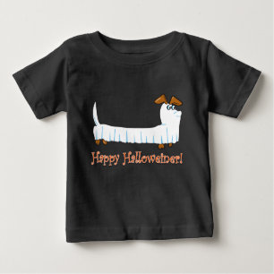 Camiseta Para Bebê Feliz Halloween Dachsund