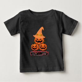 Camiseta Para Bebê Feliz Halloween Girly Cute