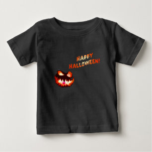 Camiseta Para Bebê FELIZ HALLOWEEN - Jack O-Lanterna brilhante