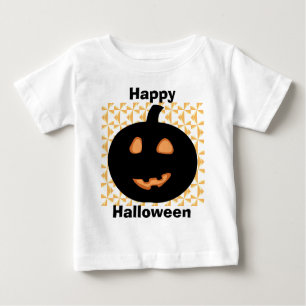 Camiseta Para Bebê Feliz Halloween Pumpkin