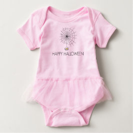 Camiseta Para Bebê Feliz Halloween Spider Baby Tutu