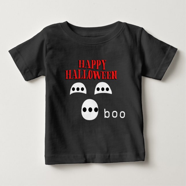 Camiseta Para Bebê Feliz Halloween Spooky (Frente)