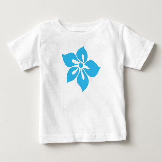 Camiseta Para Bebê Feliz Hibiscus Tropical Floral (Frente)